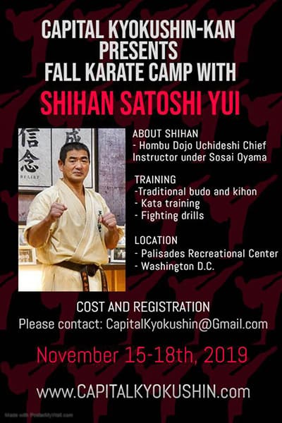 Fall kyokushin-kan karate camp with Shihan Satoshi Yui